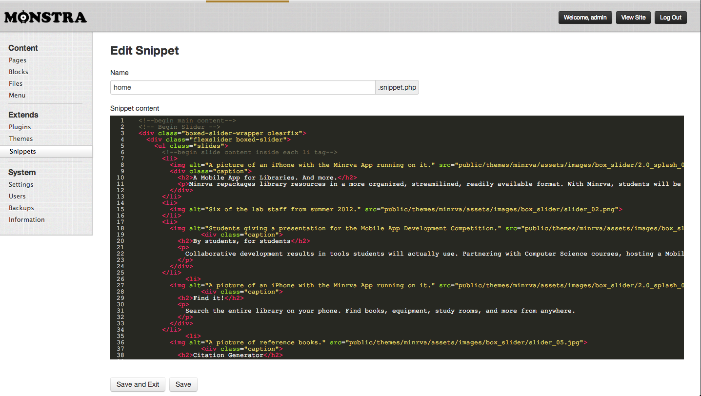 Screen shot of Monstra text editor